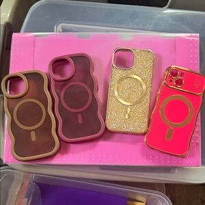 Stylish Gold and Pink Phone Cases